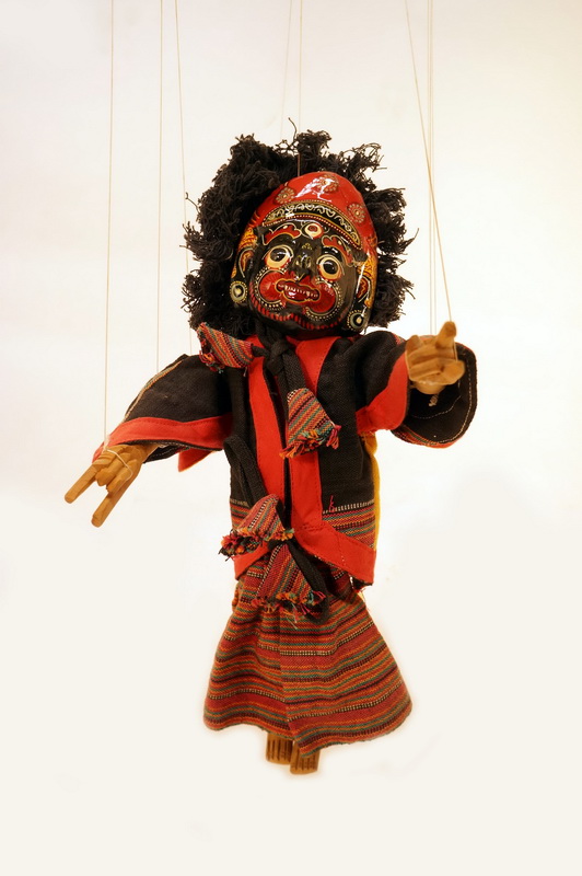 marioneta doble madera tela alt.35-58 (8eu.) 1u